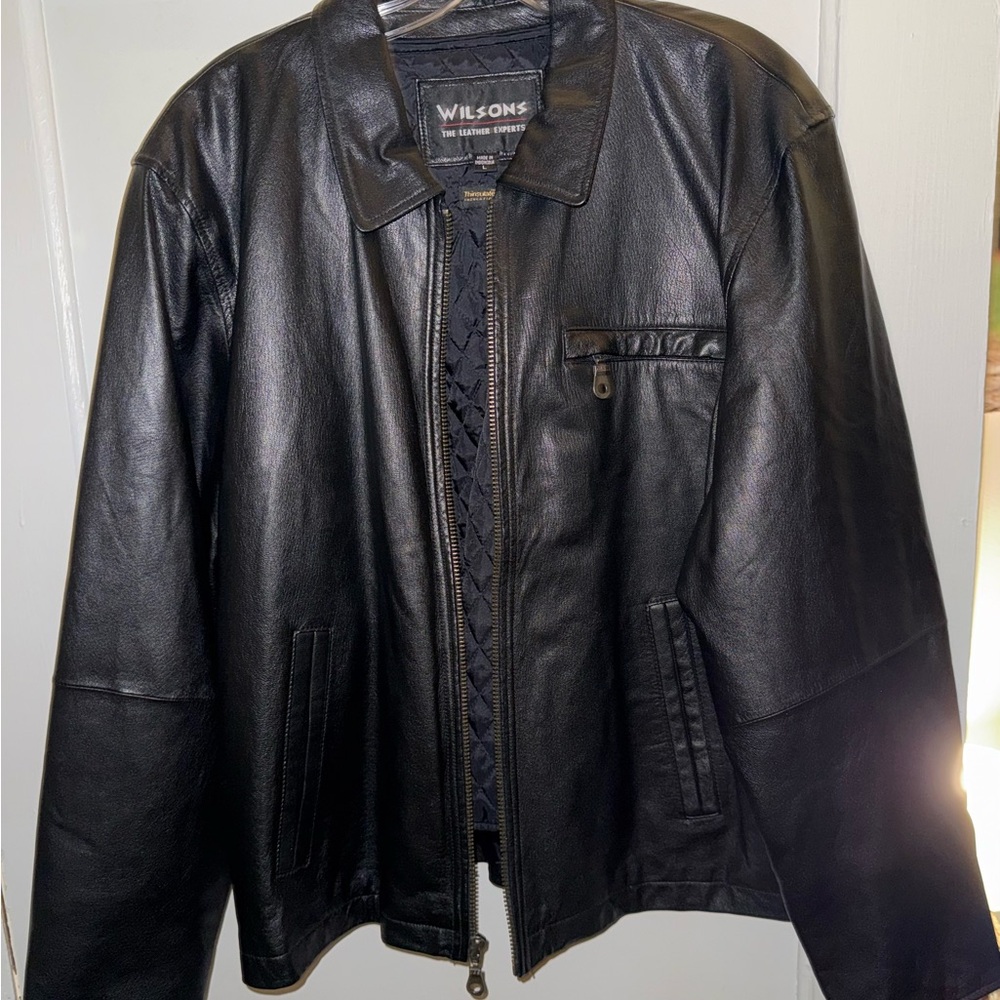 Wilson Black Leather Jacket for Men - Picture 9 of 15